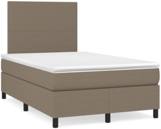 vidaXL Boxspringbett mit Matratze & LED Taupe 120x190 cm Stoff 3270187