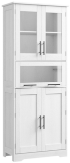 GarveeMore Hochschrank 170cm Badschrank Hochschrank - Badezimmerschrank mit 5 Türen