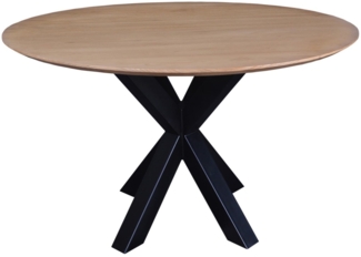 Tisch Scandi Blonde 120 x 120 x 75 cm Sungkaiholz Metall Natur Schwarz