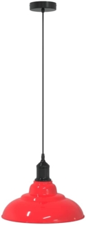 vidaXL Pendelleuchte Höhenverstellbar E27 Rot Glänzend Ø 31 cm Metall 4103441