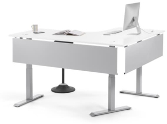 Soennecken Ecktisch elektrisch verstellbar violett Gestell silber Plat