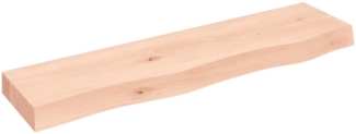 vidaXL Wandregal 80x20x6 cm Massivholz Eiche Unbehandelt 363541
