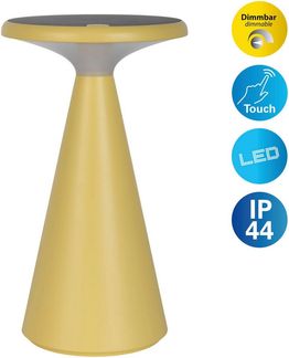 näve LED Tischleuchte Palu, Dimmfunktion, Memoryfunktion, USB-Ladefunktion, LED wechselbar, Warmweiß, Solar-/Akkubetrieb, Touch, Dimmbar, Memory, USB-C-Ladekabel, warmweiß