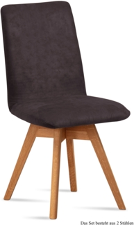 Esszimmerstuhl drehbar (2er-Set) Donni 47 x 92 x 60 Eiche geölt/Espresso
