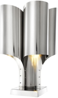 Casa Padrino Tischleuchte Silber 46 x 46 x H. 82,5 cm - Luxus Tischlampe