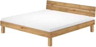 Großes Massivholzbett Doppelbett 200x200 Eiche massiv geölt Zubehör wählbar V-60.88-20Rollrost und Matratze inkl.