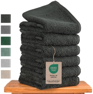 Hausfelder Handtücher Handtücher Set (Anthrazit, 6 Gästehandtücher 50x30cm), (Set, 6-St), Maschinenwaschbar bis 60°C, bügelfrei und trocknergeeignet.