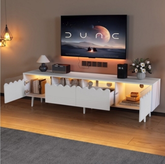 STILVORA Lowboard TV-Schrank mit 6 Stützbeinen,TV-Ständer mit 2 Schubladen&2 Schränken (Wohnzimmermöbel, Fernsehtisch, 1 St, mit 2 Schubladen und 2 Schränken), 176*38*45cm TV-Board mit 6 Stützbeinen
