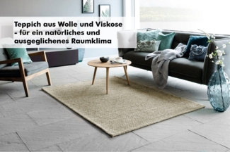 Barbara Becker Teppich Brave, rechteckig, Höhe: 12 mm, Handweb, Material 50% Wolle, 50% Viskose, handgewebt, melierte Optik