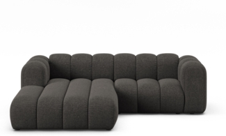 Micadoni Modulares Ecksofa Lupine 3-Sitzer Links Chenille Eden Dunkelgrau