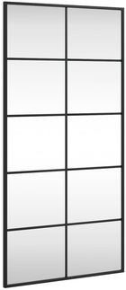 Wandspiegel, Badspiegel Schwarz 50x100 cm Rechteckig Eisen de7056