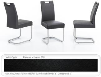 4x Schwingstuhl Kato mit Griff Edelstahl Esszimmerstuhl Küchenstuhl Kaiman schwarz