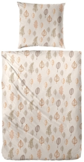 Westminster Feinbiber Bettwäsche 135x200 Blätter beige natur orange 172163-77