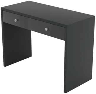 Schreibtisch Computertisch Irun 110x50x78cm grau Hochglanz mit Schublade