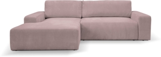 WERK2 Ecksofa Rotterdam-L, kuschelweiche Trendstoffe Cord und Breitcord, L-Form, Design Ecksofa in Cord mit Schlaffunktion & Bettkasten, Breite 267cm