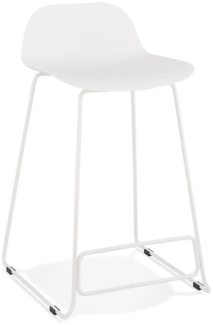 Kadima Design Barhocker Kunststoff | 66cm | Rückenlehne Industriedesign | Weiß | bis 120kg