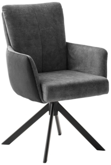 MCA furniture Polsterstuhl ROSARIO, Anthrazit, Schwarz, Cord, Velours, (1 St), Metall, 360 Grad drehbar mit Rückholfunktion, Federkernpolsterung