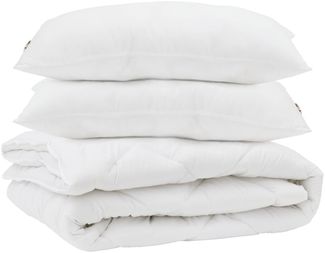 vidaXL Bettdecke mit Kissen 3 pcs Weiß Mikrofaser 3377552