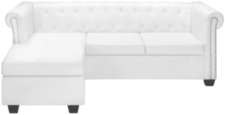 vidaXL Chesterfield Sofa in L-Form Kunstleder Weiß [245537]