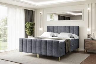 ALTDECOR Boxbett OTTA-F-Z (Multipocket-Matratze H4, H3 Matratze Bonellfederung, Topper, Kopfteil)