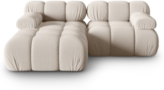 Micadoni Modulares Ecksofa Bellis 3-Sitzer Links 3D-Stoff Helles Beige