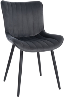 CLP Stuhl Largo,dunkelgrau Samt