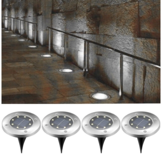 WILGOON LED Solarleuchte 2/4er Set Solarleuchten, Solar Bodenleuchte, IP65, LED fest integriert, Warmweiß, Kaltweiß, Wegeleuchten Außen Solarleuchte,für den Garten Rasen Gartenweg Hof