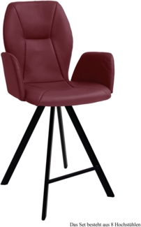 Thekenstuhl (8er-Set) Deretka 58 x 109 x 60 Schwarz/Marsala