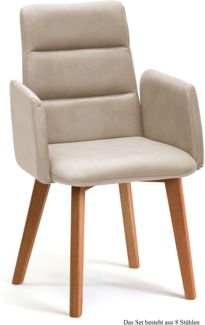 Armlehnstuhl (8er-Set) Darelle 52 x 92 x 60 Eiche geölt/Natur