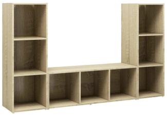 vidaXL TV-Schränke 3 Stk. Sonoma-Eiche 107 x 35 x 37 cm Spanplatte