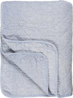 Ib Laursen Decke Quilt Tagesdecke Überwurf Gestreift Blau Weiß 180x130cm 0788-00