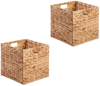CARO-Möbel Dekokiste CAO (Set), Korb CAO geflochtene Wasserhyazinthe natur Aufbewahrung