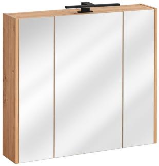 Badezimmer Spiegelschrank 80x72cm PANTIN Grau inkl. LED