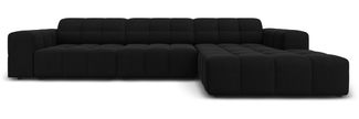 Micadoni Ecksofa Jennifer 4-Sitzer Rechts Samt Schwarz