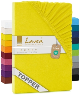 Lavea Spannbettlaken Maya, in Gr. 60x140, 90x200, 120x200, 140x200, 180x200 oder 200x220 cm, Baumwolle, Gummizug: rundum, (1 Stück), Jersey Spannbetttuch für Topper, Boxspring- und Wasserbetten