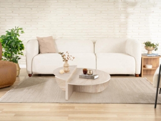 Vente-unique - Couchtisch 2-teilig - Travertin-Optik - Beige- ALOEVA