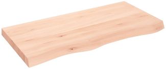 Wandregal, Hängeregal 100x50x(2-6) cm Massivholz Eiche Unbehandelt de5712