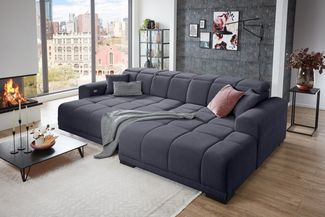 Wohnlandschaft >Puppet< Kopfteilverstellung, Sitzverstellung, schwarz - 301x113x195cm (BxHxT)