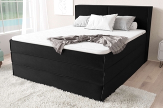 99rooms Santiago Boxspringbett Schwarz Velours KRONOS 120x200 cm Taschen-Federung