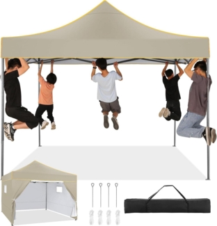 Faltpavillon 3x3 Wasserdicht Stabil Winterfest mit 4 Seitenwänden UV Schutz