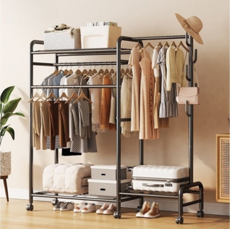 NUODWELL Kleiderständer Kleiderschrank,Freistehend Metall Kleiderständ Schwerlast Kleiderbügel
