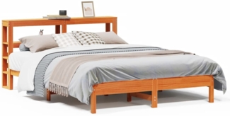 vidaXL Massivholzbett ohne Matratze Wachsbraun 140x200 cm Kiefernholz 3306149