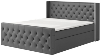 A&J MöbelLand GmbH Boxspringbett LUNA mit 2 Bettkästen, Bonell-Matratze und Topper.