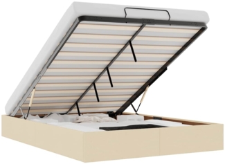 vidaXL Ottoman-Bett ohne Matratze Creme 140x200 cm Stoff 3310887