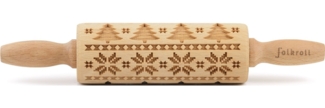 folkroll Teigroller 3D-Motiv-Teigrolle Massivholz, Skandinavien Weihnacht