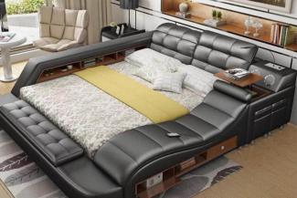 Multimediabett Chesterfield Doppel Luxus Design Bett 180x200 Multifunktionsbett