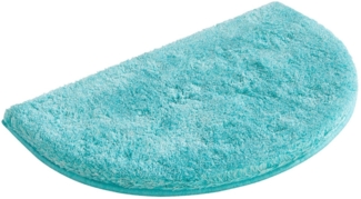 Grund Badematte Melos, Badvorleger, Badezimmer Teppich, sehr weich, Höhe 27 mm, rutschhemmend beschichtet, fußbodenheizungsgeeignet, Kunstfaser, halbrund, melierte Optik, sehr weicher Flor, Melange-Effekt, Made in Europe