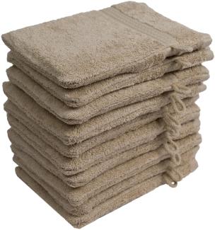 Müskaan - 5er Set Frottee Waschhandschuhe Elegance 16x21 cm 100% Baumwolle 500 g/m² Waschhandschuh beige