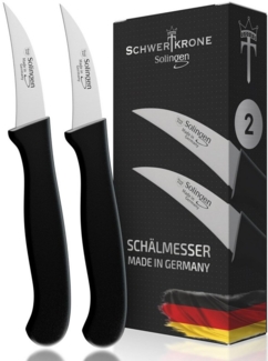Schwertkrone Kochmesser Messer Solingen Küchenmesser Schälmesser 2er Gemüsemesser, Premium Quality Allzweckmesser Germany rostfrei Dünnschliff