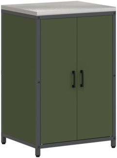 vidaXL Küchenaufbewahrung mit Regal Olive Grün 60 x 50 x 92 cm Stahl 874992
